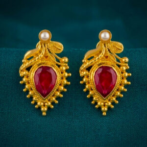 ROSE LIGHT GOLD STUDS - 22K JEWELLERY