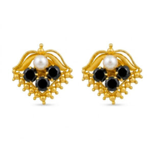 PEARL AMARA GOLD STUDS - 22K JEWELLERY