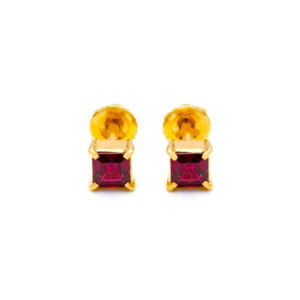 ROSE CUBE GOLD STUDS - 22K JEWELLERY