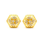 DAZZLE HIVE GOLD STUDS - 22K JEWELLERY