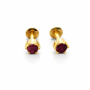 PINK AURA GOLD STUDS - 22K JEWELLERY
