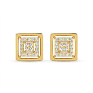 LUMINARA SQUARE GOLD EARRINGS - 22K JEWELLERY