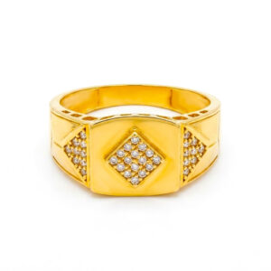 KINGSTONE SQUARE MEN'S GOLD RING - 22K JEWELLERY