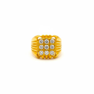 EMPEROR'S GRID MEN'S GOLD RING - 22K JEWELLERY