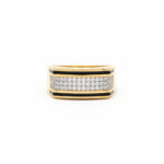 TRIPLE ROW BAND MEN'S GOLD RING - 22K JEWELLERY