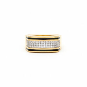 TRIPLE ROW BAND MEN'S GOLD RING - 22K JEWELLERY