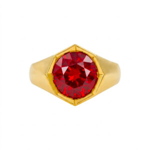 CRIMSON HEXA MEN'S GOLD RING - 22K JEWELLERY