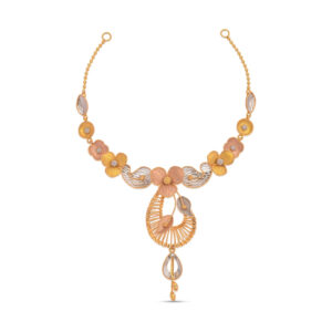 Floral Harmony Gold Necklace - 22K Jewellery