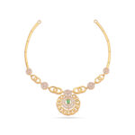 Floral Sparkle Gold Necklace - 22K Jewellery