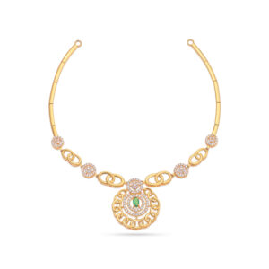 Floral Sparkle Gold Necklace - 22K Jewellery