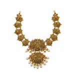 PEARL GRACE TEMPLE GOLD NECKLACE - 22K JEWELLERY
