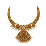 ORNATE FLORAL PEACOCK GOLD CHOKER - 22K JEWELLERY