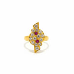 SPARKLING LEAF GOLD RING - 22K JEWELLERY