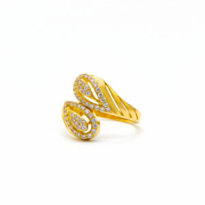 TWIN TEARDROP SPARKLE RING - 22K JEWELLERY