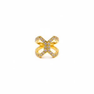 CRISS-CROSS SPARK GOLD RING - 22K JEWELLERY