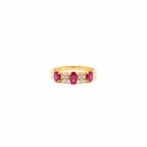 CRIMSON SPARK FIVE STONE GOLD RING - 22K JEWELLERY