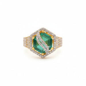 EVERGREEN HEXA CURVE GOLD RING - 22K JEWELLERY