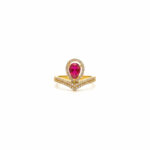 ROSE HALO GRACE GOLD RING - 22K JEWELLERY