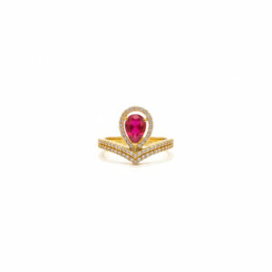 ROSE HALO GRACE GOLD RING - 22K JEWELLERY