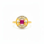 VELVET GLOW HALO GOLD RING - 22K JEWELLERY