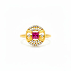 VELVET GLOW HALO GOLD RING - 22K JEWELLERY