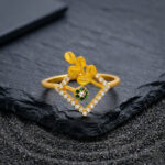 GREEN VIBE PRISM GOLD RING - 22K JEWELLERY