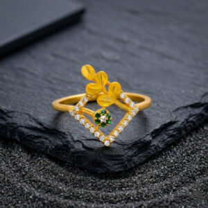 GREEN VIBE PRISM GOLD RING - 22K JEWELLERY