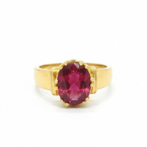 MAROON VALOR MEN'S GOLD RING - 22K JEWELLERY