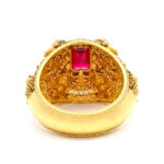 IMPERIAL RED MEN'S GOLD RING - 22K JEWELLERY