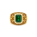 AURELIA GREEN HALO MEN'S GOLD RING - 22K JEWELLERY