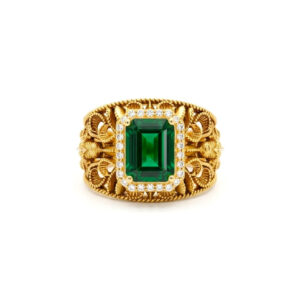 AURELIA GREEN HALO MEN'S GOLD RING - 22K JEWELLERY