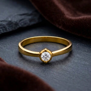 ETERNA SINGLE STONE GOLD RING - 22K JEWELLERY