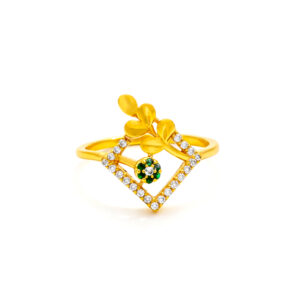 GREEN VIBE PRISM GOLD RING - 22K JEWELLERY
