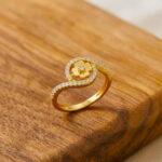 FLORAL S-CURVED GOLD RING - 22K JEWELLERY
