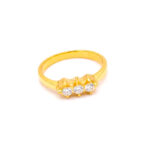 RADIANT THREE STONE GOLD RING - 22K JEWELLERY