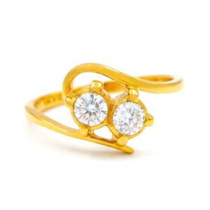DOUBLE CHARM GOLD RING - 22K JEWELLERY