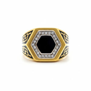 HEXA NOIR ROYALE MEN'S GOLD RING - 22K JEWELLERY