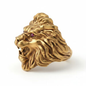 ROYAL SIMHA MEN'S GOLD RING - 22K JEWELLERY