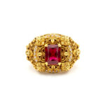 IMPERIAL RED MEN'S GOLD RING - 22K JEWELLERY