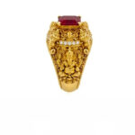 IMPERIAL RED MEN'S GOLD RING - 22K JEWELLERY