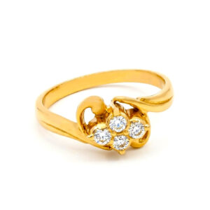 AURORA BLOOM CLUSTER GOLD RING - 22K JEWELLERY