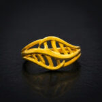 ELEGANT LEAF CURVE GOLD RING - 22K JEWELLERY
