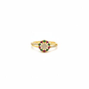 MULTI-GEM GOLD RING - 22K JEWELLERY