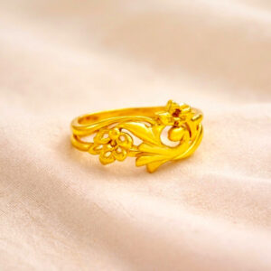 FLORAL WHIRL GOLD RING - 22K JEWELLERY
