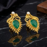ZARIYA GREEN GOLD STUDS - 22K JEWELLERY