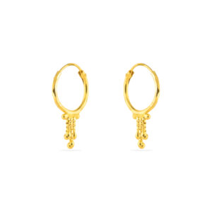 Whispering Strings Gold Earrings - 22K Jewellery