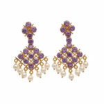 PURPLE ROYALE PEARL GOLD EARRINGS - 22K JEWELLERY