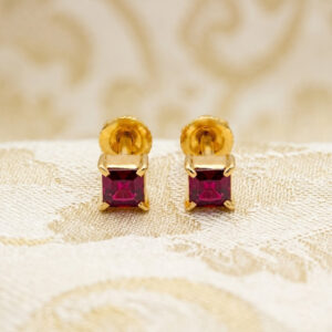 ROSE CUBE GOLD STUDS - 22K JEWELLERY
