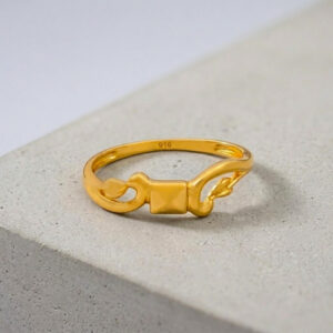 GOLDEN SQUARE FLOW RING - 22K JEWELLERY