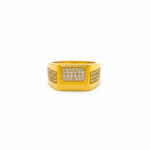 IMPERIAL GRID MEN'S GOLD RING - 22K JEWELLERY